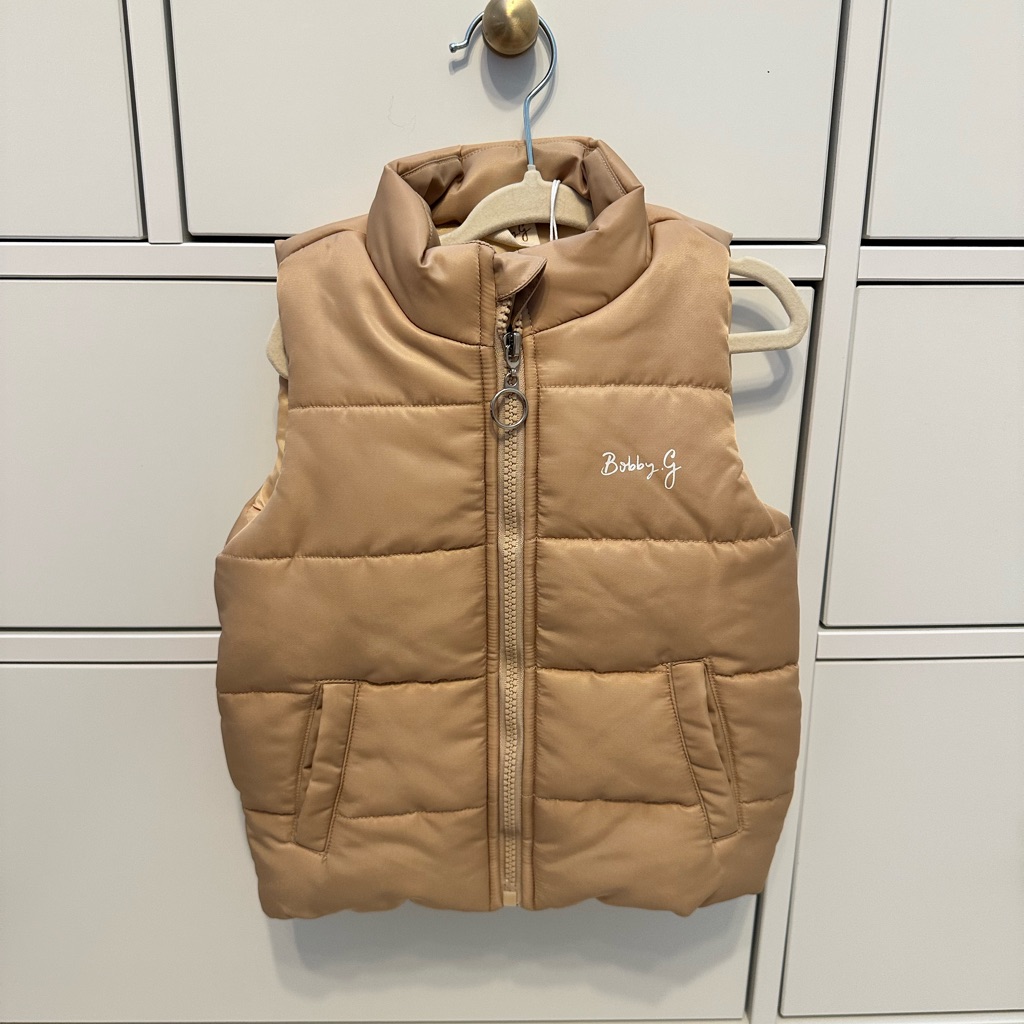 Kids Tan Puffer Vest